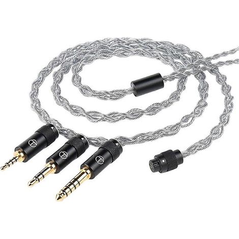 HiFi Casque Upgrade Câble 3in1 2.5 Plus 3.5 Plus 4.4mm Prise 4 Core Copper Argent Mixed Upgradable a (1/5)