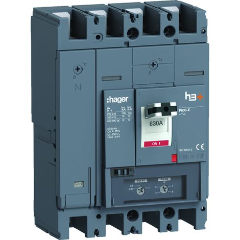 Disjoncteur h3+ P630 TM 4x630A 70kA - HAGER HEW631DE