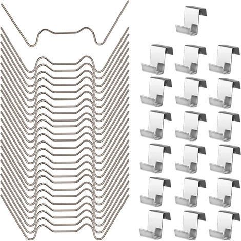 100 pièces 50 pinces à verre avec clips métalliques et 50 clips de chevauchement en Z pour accessoires de remplacement de verre de serre Clips de fixation en verre de serre en acier in (1/5)