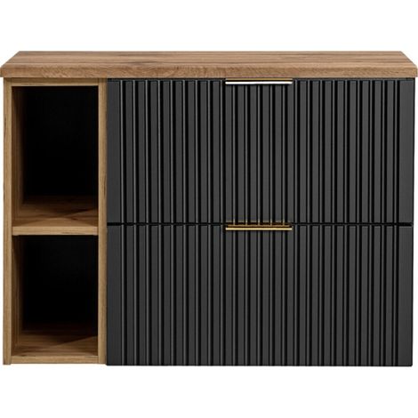 Meuble sous vasque avec rangement 80 cm - Georgia Black - Livraison gratuite (1/5)