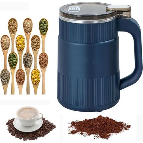 Moulin à grains de café 550 ml Moulin à épices électrique avec 8 lames en acier inoxydable Petit moulin à café Moulin à expresso pour haricots, noix, herbes, poivre, céréales, sel (1/5)