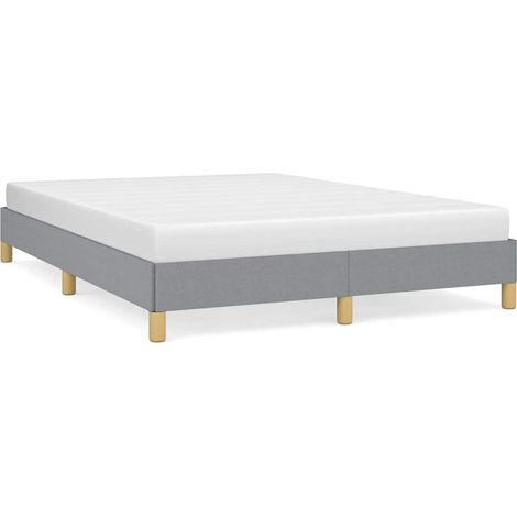 Bed Frame without Mattress Light Grey 152x203 cm Queen Fabric vidaXL (1/5)