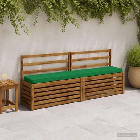 vidaXL Cojines para banco de 2 piezas VUGHT 2 pcs 100% Poliéster Verde (1/5)