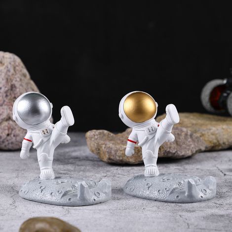 Porte-Téléphone Astronautique Décoratif en Résine Synthétique - Style Minimaliste Scandinave pour Bureau & Maison (Argenté) (1/5)