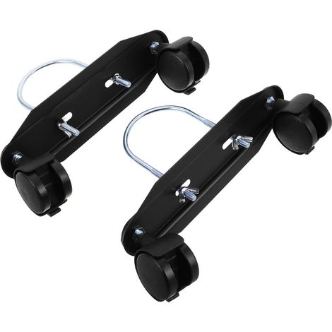 Set of 2 Black Casters with Brake for Oil Radiator, Effortless Mobility, Plastic and Iron Material, for Home Electric Heating (1/5)