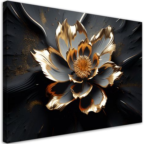 Tableau sur toile Fleur abstraite 3D glamour 100x70 (1/5)