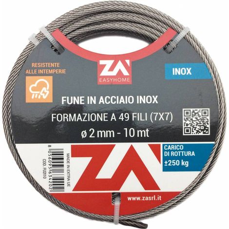 Cavetto Acciaio Inox 49F D 5 Mm 10 M