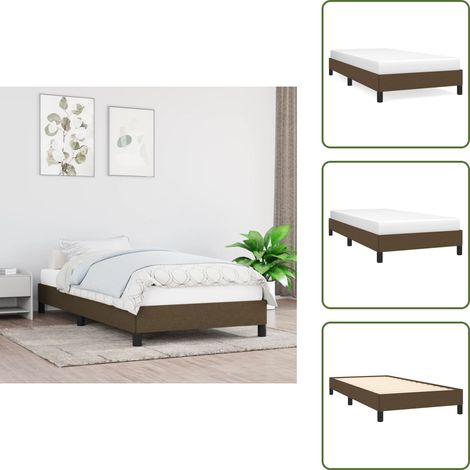 Cadre de lit sans matelas marron foncé 90x200 cm tissu - Cadre De Lit - Lit Double - Literie - Meuble Chambre - Meubles Chambre (1/5)
