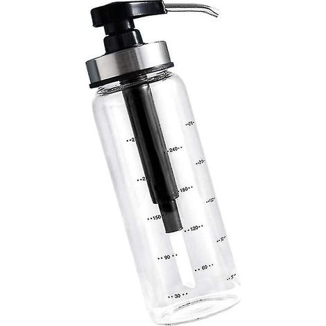 Distributeur d'huile d'olive 300 ml, broyeur à huile et vinaigre avec distributeur de miel, bouteille carrée en verre avec bec verseur en acier inoxydable (1/4)