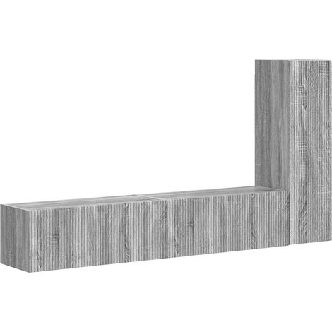Maison Exclusive - TV-Schrankset Wandmontiert 3 pcs Graues Sonoma