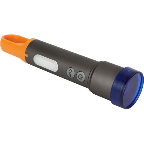 Lampe torche USB blanche, rechargeable Type-C, en alliage d'aluminium, mini lampe torche à zoom variable (1/5)