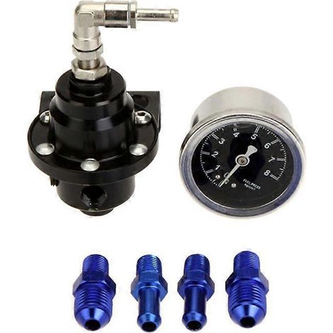 Régulateur de pression de carburant universel réglable en aluminium avec kit de manomètre, or argent rouge bleu violet noir pour Titanium Dur (1/5)
