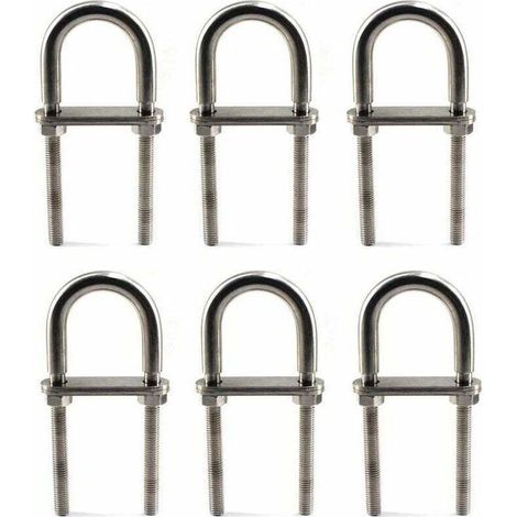 M6X90 U Bolt Boulon en acier inoxydable 304 (6 Pièces) (1/4)