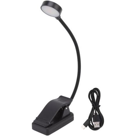 Lampe LED Rechargeable par USB pour livre, lampe de bureau à clipser, luminaire décoratif d'intérieur, idéal pour un dortoir, une université, un bureau, une chambre à coucher ou un salon (1/4)