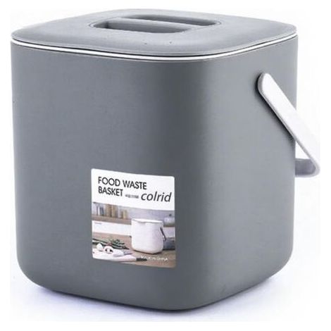 Poubelle Compost - Seau Composteur Cuisine 4 L - Anti-Odeur avec Filtre Charbon - Lavable au Lave-Vaisselle - Compact pour Plan de Travail (1/5)