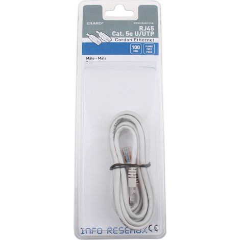 Erard - rj45 cat.5e-u/utp-100mhz-efficient-2m - 722301 -