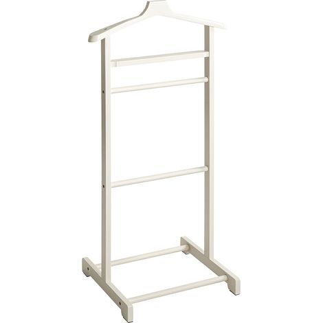 Valet de chambre Valet de nuit en bambou massif coloris Blanc – Longueur 48 x Profondeur 36 x Hauteur 97 cm (1/5)