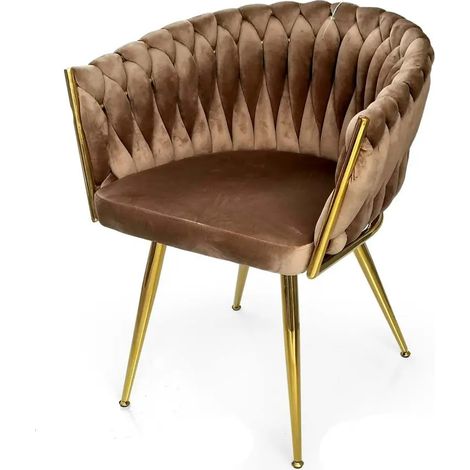 Set de dos sillones de terciopelo marrón 63x43x80