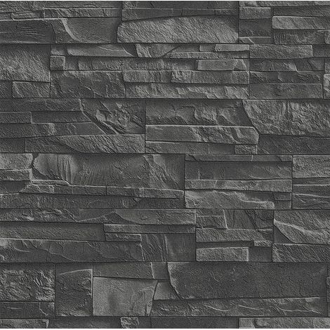 Papier peint imitation ardoise effet 3D Gris 475036 (1/5)