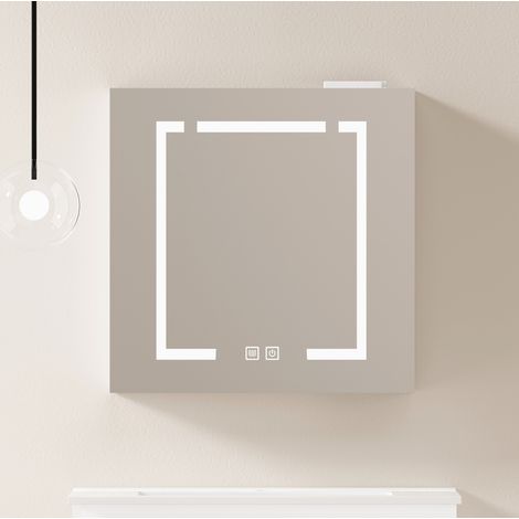 Mobile bagno specchiera LED con contenitore 60 cm OKMYHOME (1/5)