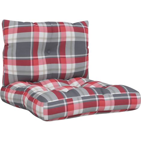 Maison Exclusive - Cuscini per Pallet 2 pz Rossi a Quadri in Tessuto