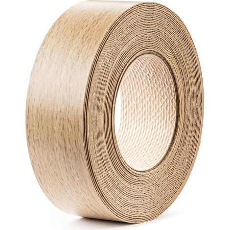 1x Bande de Chant Thermocollant 21mm x 5m Epaisseur 0,50mm Mélaminé Facile à Appliquer Bricolage Étagère Meuble Panneau Bois Durable, hêtre (1/4)