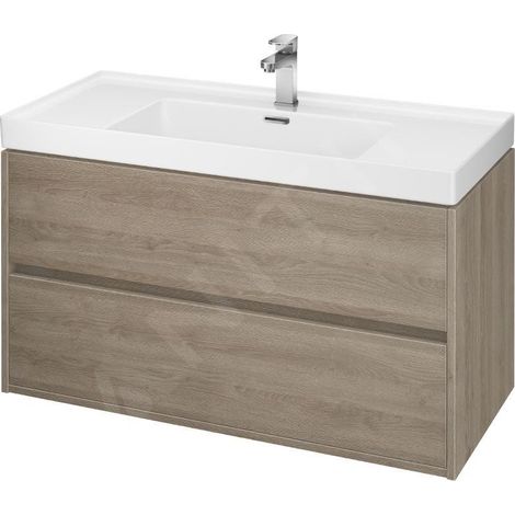 Cersanit Crea - Meuble-lavabo, 53x99x45 cm, 2 tiroirs, chêne S924-011 (1/3)