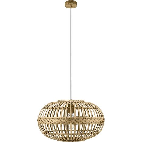 Suspension luminaire Amsfield, lustre vintage et boho en acier et bois (1/5)
