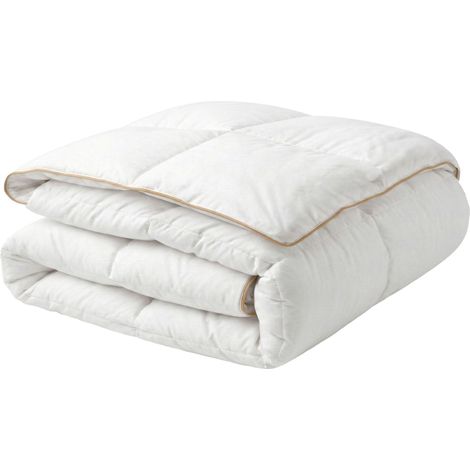Couette de Luxe en Plumes et Duvet de Canard Chaleur Moyenne 220 x 240 cm Blanche Eiger (1/5)