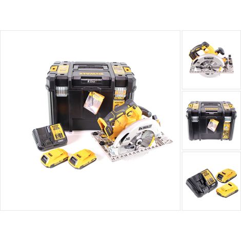 Sierra circular a batería DeWalt DCS 572 D2 18 V 184 x 16 mm + 2 baterías de 2,0 Ah + cargador + T-STAK