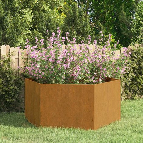 Bac à fleurs,Jardinière Rouillé 90x90x45 cm Acier corten -12112 (1/5)