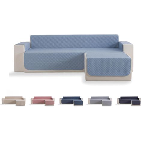 Housse de canapé matelassée à Losanges, Respirante, Facile à Nettoyer Bleu Clair, méridienne Droite 200 cm (1/5)