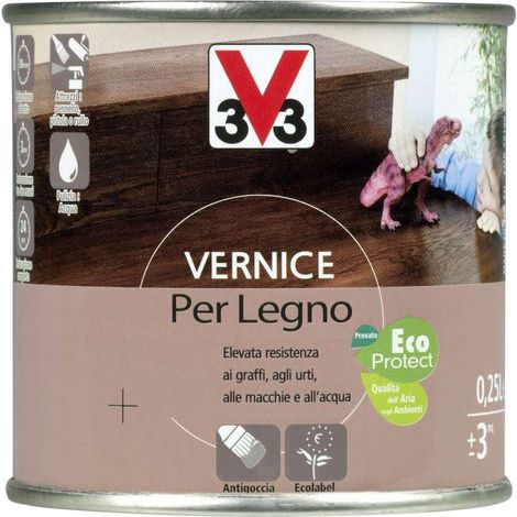 VERNICE V33 PER DECORAZIONE INTERNI IN LEGNO BRILLANTE NOCE SCURO 250 ML (02159)