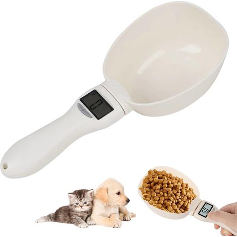 Balance de cuisine numérique précise à 1 g : 800 g écran LCD, cuillère de mesure amovible épices, farine, liquide, nourriture chien, aliments, balance à épices, blanche