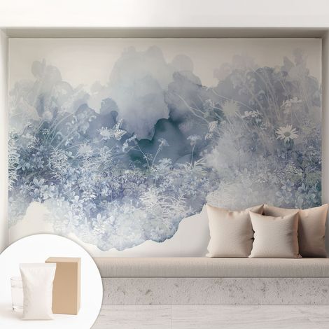 Papier peint intissé décoratif avec motifs pour salon et chambre a motif - Colle incluse gratuite Prairie fleurie 208x146 cm (1/5)