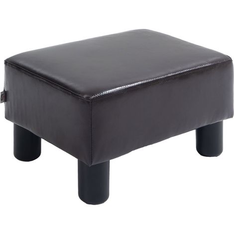 Puf reposapiés rectangular acolchado de polipiel marrón 40x30x24 cm 100 kg MODENUIT (1/5)