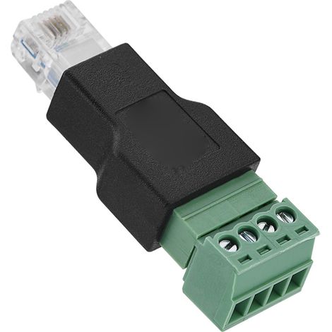 Connecteur Ethernet RJ11 6P4C mâle vers bornier à vis 4 broches