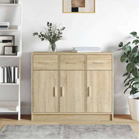 vidaXL Buffet chêne sonoma 91x28x75 cm bois d'ingénierie (1/5)