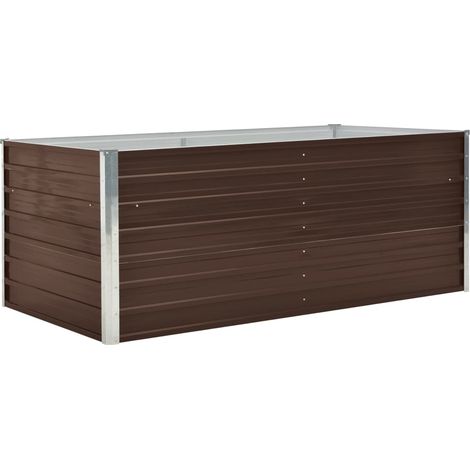 Fioriera 160 x 80 x 45 cm acciaio zincato marrone 020000794