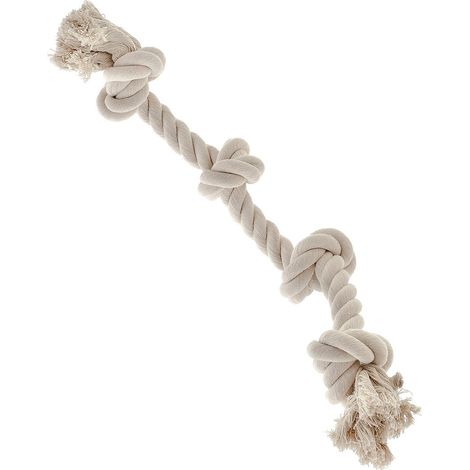 Jouet en corde avec 4 noeuds en coton dentaire pour chiens (1/5)