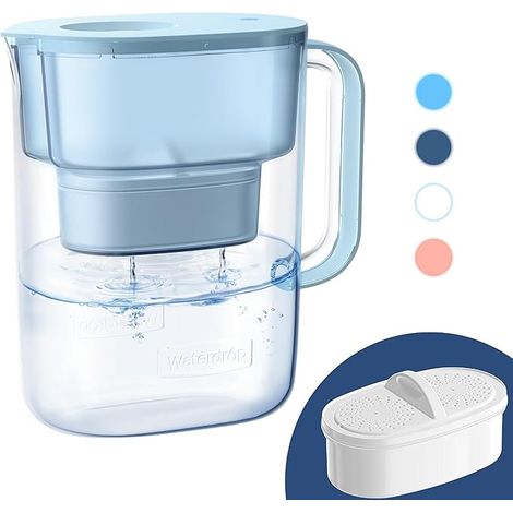 Carafe Filtrante d'eau Filtre, Réduit le Fluorure, le Chlore et Plus, sans Bleu (Filtre Remplaçable: WD-PF-01A Plus) (1/5)