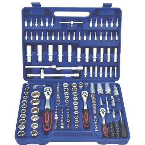 SET CHIAVI COMBINATE A CRICCHETTO BUSSOLA 174PZ CON INSERTI 1/2&quot 1/4&quot 3/8&quot 058en