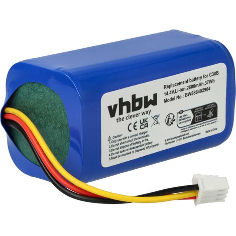 vhbw batteria compatibile con Proscenic NEO 820P, NEO 830P aspirapolvere (2600mAh, 14,4V, Li-Ion)