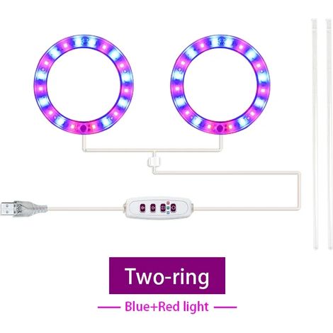 Lampes de croissance pour plantes Lampe de croissance LED annulaire (lumière bleue et rouge 2, USB 5 V CC) avec contrôle, pour semis, fleurs et culture en intérieur. (1/5)