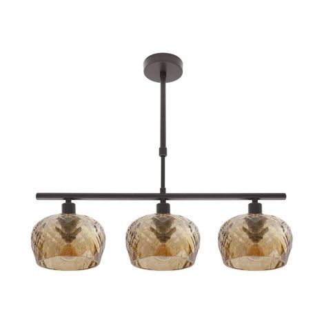 Lampada Stela 3xe14 marrone regx55x13 cm con paralumi in cristallo tagliato ambar (1/2)