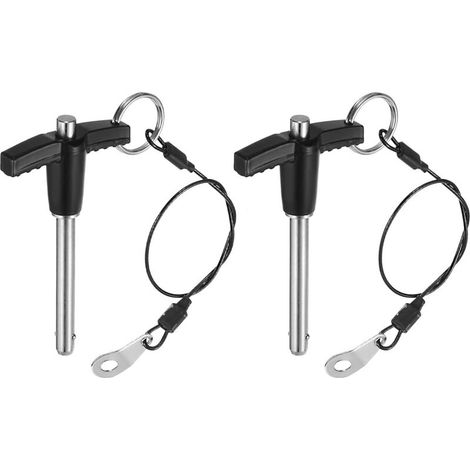 2Pcs Goupilles de Verrouillage de Poignée en T, 6mm x 40mm Longueur d'Utilisation Acier Inoxydable Bouton Poussoir à Libération Rapide