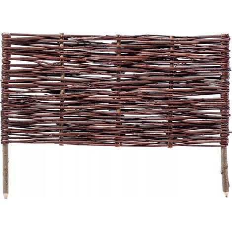 KADAX Palisade aus Weide, natürlicher Weidenzaun, 1 Stück, 60x40cm