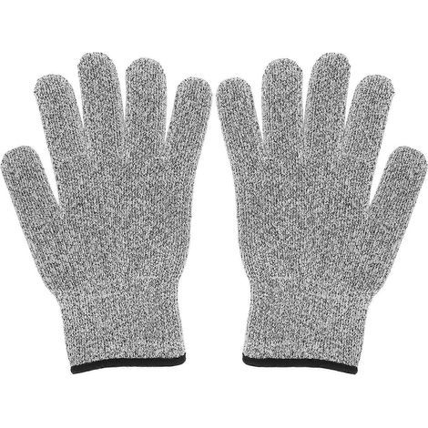 2 paires de gants anti-coupures, classe de protection 5, adaptés aux travaux de cuisine et de jardinage, gris (YMMR) (1/5)