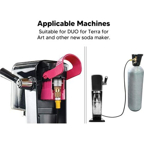 CO2 Adapter for Sodastream DUO/Terra/Art – Silver Aluminum Quick Connect (1/4)