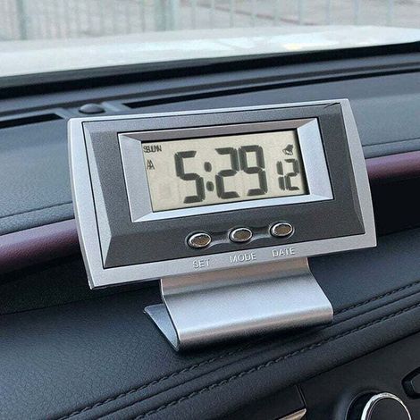 Electronic Car Desk Clock Mini Electronic Clock Small Alarm Clock Stopwatch Exam Sports Clock, Car Dashboard Interior Time Display (1/4)